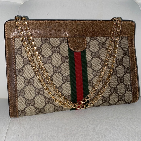 Authentic ❤️💚Gucci Ophidia Supreme GG Monogram Clutch - Picture 1 of 16
